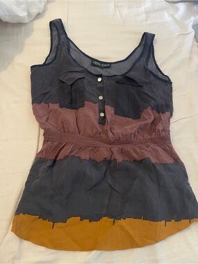 Vena Cava Navy, Mauve and Mustard Colorblock Sleeveless Tank